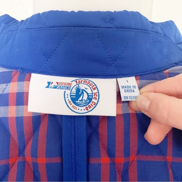 Vintage Women’s Quilted Ice Skating Jacket Blue Button Up with Flannel Lining - Picture 13 of 14